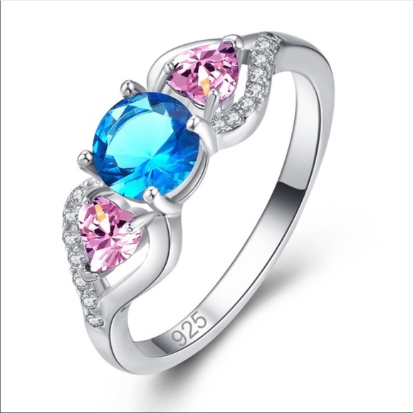 Jewelry - 🆕 925 Sterling Silver Round & Love Heart Ring